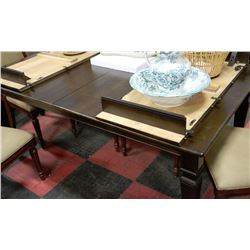 ETHAN ALLEN "AVERY" LARGE EXTENSION TABLE WITH 2