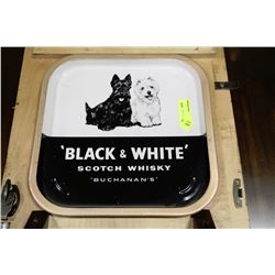 VINTAGE BLACK AND WHITE SCOTCH WHISKEY TRAY