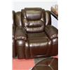 Image 3 : NEW CHOCOLATE BROWN LEATHER RECLINING SOFA WITH
