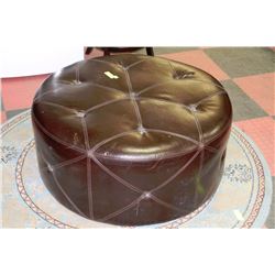 BROWN 35" LEATHERETTE OTTOMAN