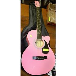 CLECA PINK GUITAR WITH BAG CASE