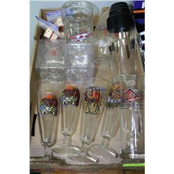 TRAY OF LIQUOR GLASSES, ETC.