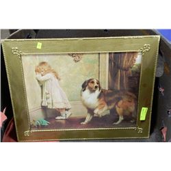 ESTATE FRAMED DOG PICTURE