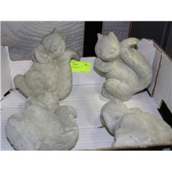 LOT OF 4 CONCRETE SQUIRRELS 5"