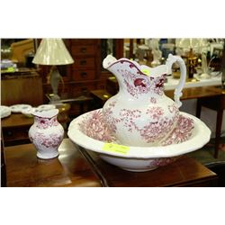 ESTATE COLONIAL POTTERY ENGLISH WASHBOWL SET