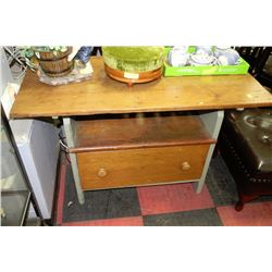 VINTAGE SOLID PINE BENCH/TABLE WITH DRAWER