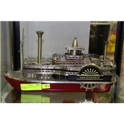 NATCHEZ PADDLE BOAT MUSICAL DECANTER