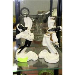 PAIR OF ORIGINAL FAVOR WARE DANCING FIGURES