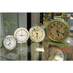 COLLECTION OF 4 ESTATE SILVER BELL AND WEST CLOCK