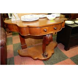 ESTATE WOOD CARVED SIDE TABLE