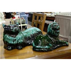 TWO LARGE BLUE MOUNTAIN POTTERY ORNAMENTS