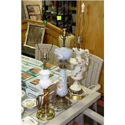 ESTATE COLLECTION OF 3 RARE LAMPS-NO SHADES