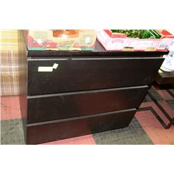 BLACK 3 DRAWER DRESSER