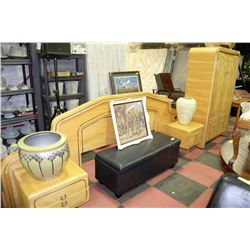 QUEEN HEADBOARD WITH MATCHING ARMOIRE