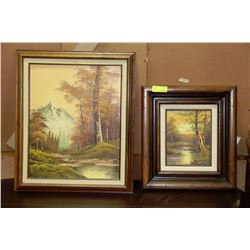 TWO ESTATE WOOD FRAMED OIL ON CANVASES