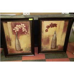 LARGE FRAMED SHOWHOME VASE PICTURE X2