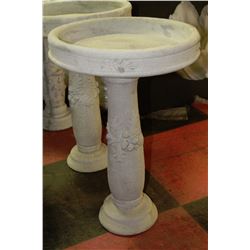 CONCRETE ACORN BIRD BATH - 16"W X 23"H
