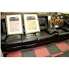 Image 1 : DARK BROWN LEATHERETTE RECLINING SOFA&CHAIR