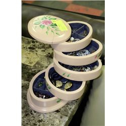 5-TIER JEWELLERY BOX W/CONTENTS