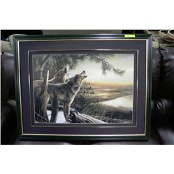 HOWLING WOLVES PICTURE SIGNED BY