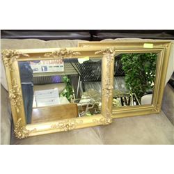 TWO ESTATE VARIOUS GOLD TONE FRAMED MIRRORS