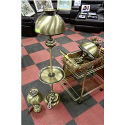 3 PIECE BRASS TONE LAMP SET