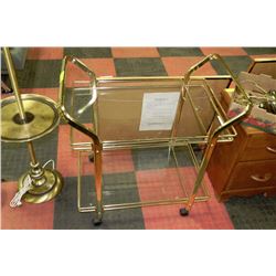 BRASS AND GLASS TEACART