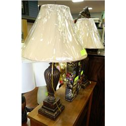 PAIR OF BRONZE COLOUR DECORATIVE LAMPS