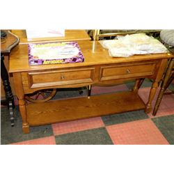 OAK 2 DRAWER SOFA TABLE