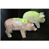 Image 1 : VINTAGE ONYX PIG AND ONE PINK MARBLE PIG