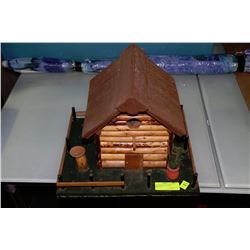 CUSTOM MADE LOG CABIN BIRDHOUSE