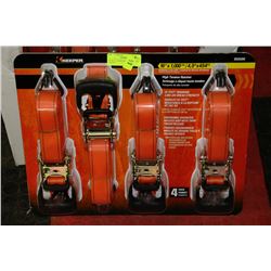 PACK OF 4 HIGH TENSION RATCHET STRAPS