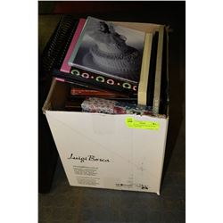 BOX WITH PICTURE FRAMES AND PHOTO ALBUMS