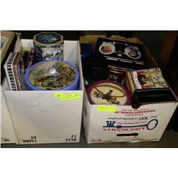 LOT OF 2 BOXES OF COLLECTOR TINS INCL PRINCESS