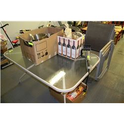 PATIO TABLE & FOUR PATIO CHAIRS