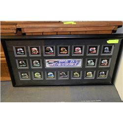 FRAMED 2002 CART RACING HELMET SERIES RACING ART