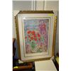 Image 1 : "RED BOUQUET" OFFSET LITHOGRAPH BY MARC CHAGALL