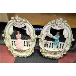 LARGE ORNATE VINTAGE MAN AND WOMAN WALL DECOR