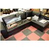 Image 1 : BLACK LEATHERETTE APT SIZE L SHAPE SECTIONAL