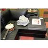 Image 2 : BLACK LEATHERETTE APT SIZE L SHAPE SECTIONAL