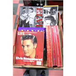 FLAT OF ELVIS TINS AND BOOKS
