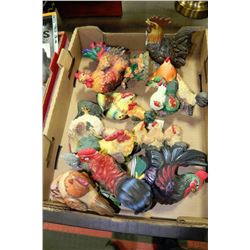 FLAT OF ROOSTER ORNAMENTS