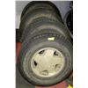 Image 1 : LOT OF 4 -265/75/R16 TIRES AND 6 BOLT CHEVY/GMC
