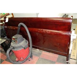 KING SIZE CHERRY WOOD BEDFRAME WITH RAILS AS IS