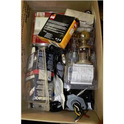 BOX OF LOCKS, OPTIC WIRE, BACK UP ALARM & MORE