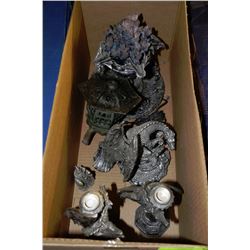 9 DRAGONS & WIZARD STATUES/CANDLE HOLDERS