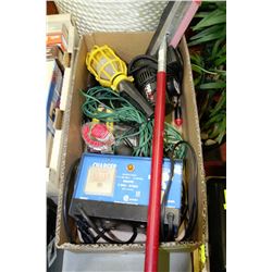 BOX OF AUTOMOTIVE TOOLS INCL. BATTERY