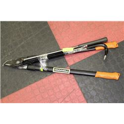 BUNDLE OF HAND TOOLS INCLUDING PRY BARS & SHEARS