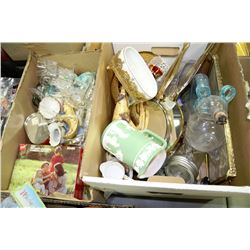 2 ESTATE BOXES OF ASST. CRYSTAL GLASSES, VANITY