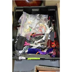 BOX FULL OF POCKET KNIVES, COLLECTIBLE PINS,